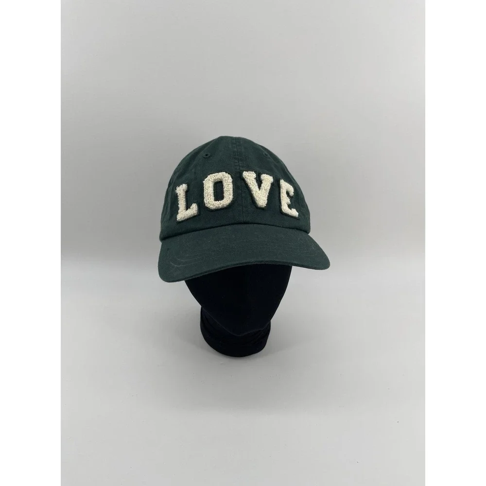 Tory Burch Sport Cap Hat Women Green LOVE Strapback Adjustable Casual